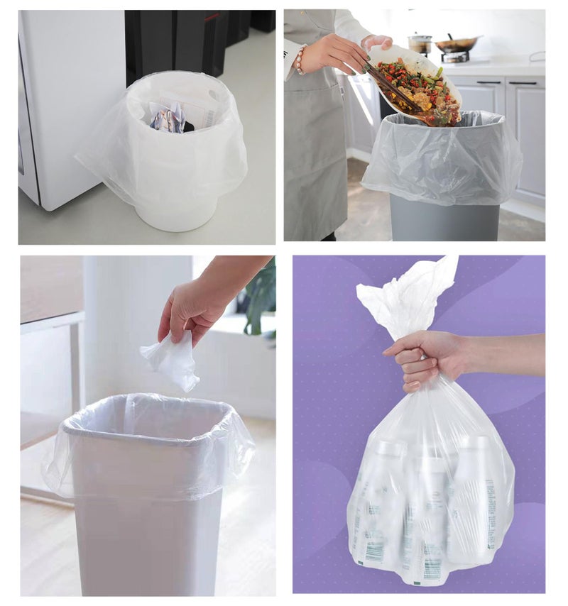 YYaaloa 100 Count Small Trash Bags 4 Gallon Small Clear Garbage Bags Unscented 1.1mil Thick Strong for Bathroom, Office, Kitchen Waste Basket Small Trash Can. 4g/pcs (Clear 100Count) - Image 4